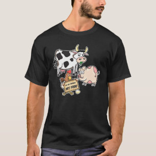 Freunde Keine Nahrung Vegan Vegetarisch Kuh Huhn S T-Shirt