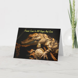 "Freunde kommen in allen Formen und Größen" Karte