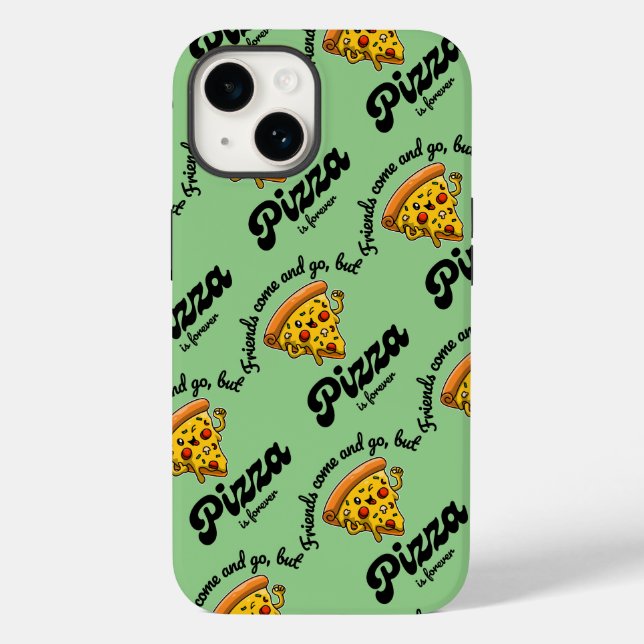 Freunde kommen und gehen, aber Pizza ist für immer Case-Mate iPhone Hülle (Rückseite)
