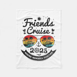 Freunde Kreuzfahrt 2025 Strandurlaub Vintage Kreuz Fleecedecke