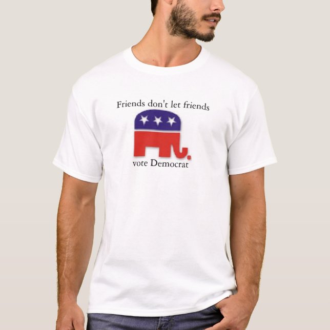 Freunde lassen nicht Freundabstimmung Demokraten T-Shirt (Vorderseite)