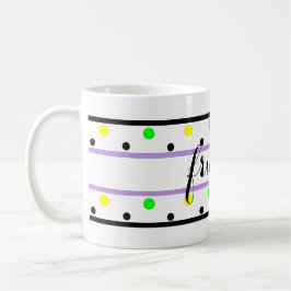 Freunde Lila gelber Polka Dots Kaffeetasse