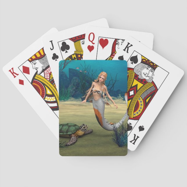 Freunde Mermaid und Turtle Spielkarten (Rückseite)