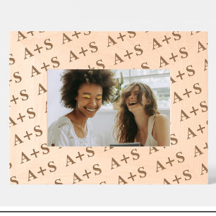 Freunde Monogramm Muster Gravierte Holzrahmen Geätzte Rahmen