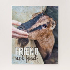 Freunde nicht Essen vegan mit niedlich Ziegenbild Puzzle