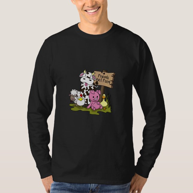 Freunde nicht Essen Vegan Vegetarier T-Shirt (Vorderseite)
