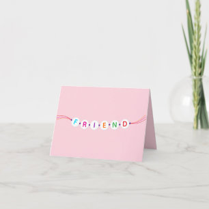 Freunde niedliche Freundschaft Armband pink Valent Karte