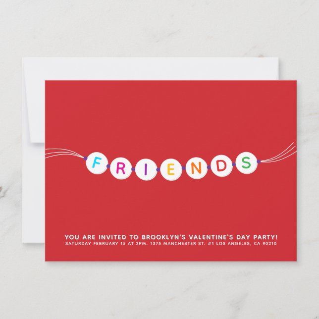 Freunde niedliche Freundschaft Armband Red Valenti Einladung (Vorderseite)