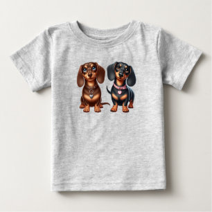 Freunde niedlicher Dackeln Baby T-shirt