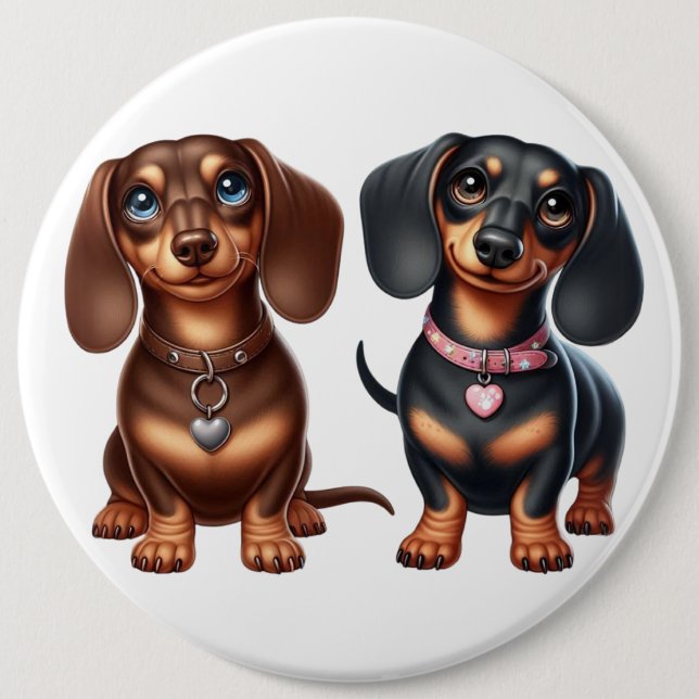 Freunde niedlicher Dackeln Button (Vorderseite)