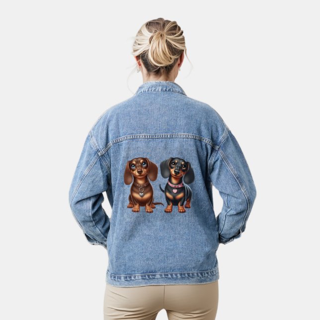 Freunde niedlicher Dackeln Jeansjacke (Modell)
