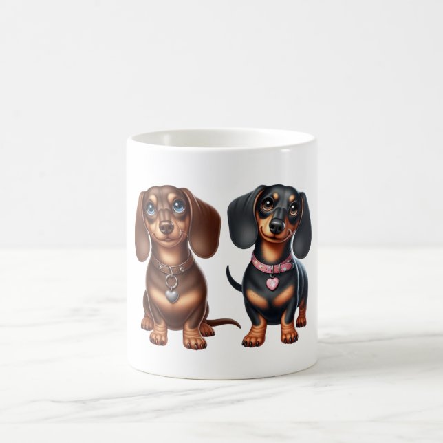 Freunde niedlicher Dackeln Kaffeetasse (Mittel)