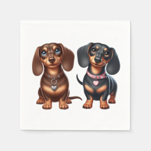 Freunde niedlicher Dackeln Serviette