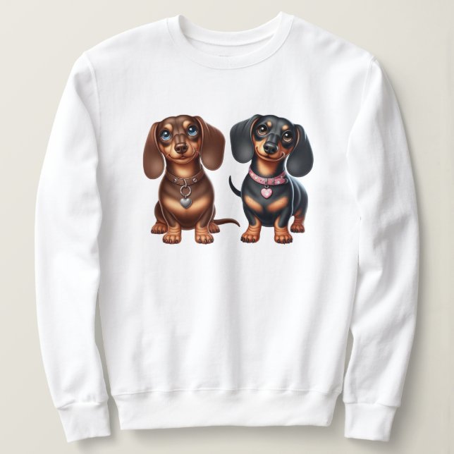Freunde niedlicher Dackeln Sweatshirt (Design vorne)