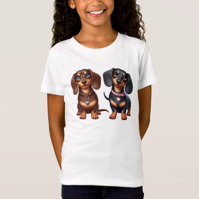 Freunde niedlicher Dackeln T-Shirt (Vorderseite)