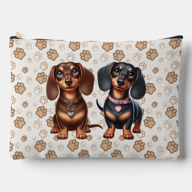 Freunde niedlicher Dackeln Zubehörtasche (Vorderseite)