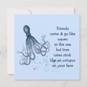 Freunde Octopus auf Ihrem Gesicht Spaß Freundschaf Karte