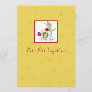 Freunde Party Einladung Red Ladybug Daisy Blume