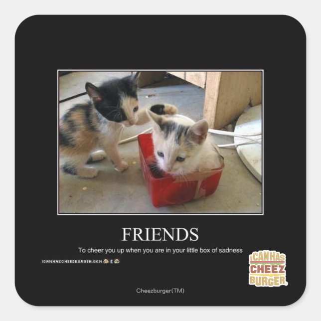 Freunde Quadratischer Aufkleber (Vorderseite)