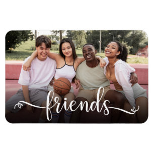Freunde Schrift Foto Magnet