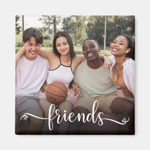 Freunde Schrift Foto Magnet