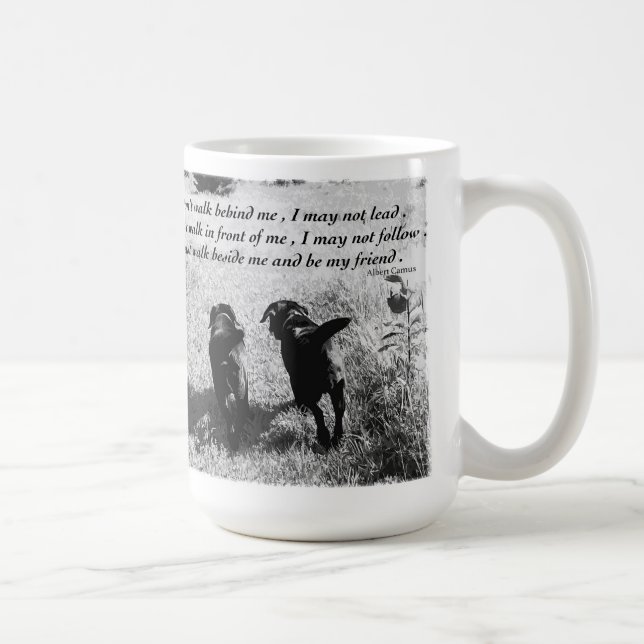 Freunde - Schwarze Labradoren - Niedliche Freundsc Kaffeetasse (Rechts)