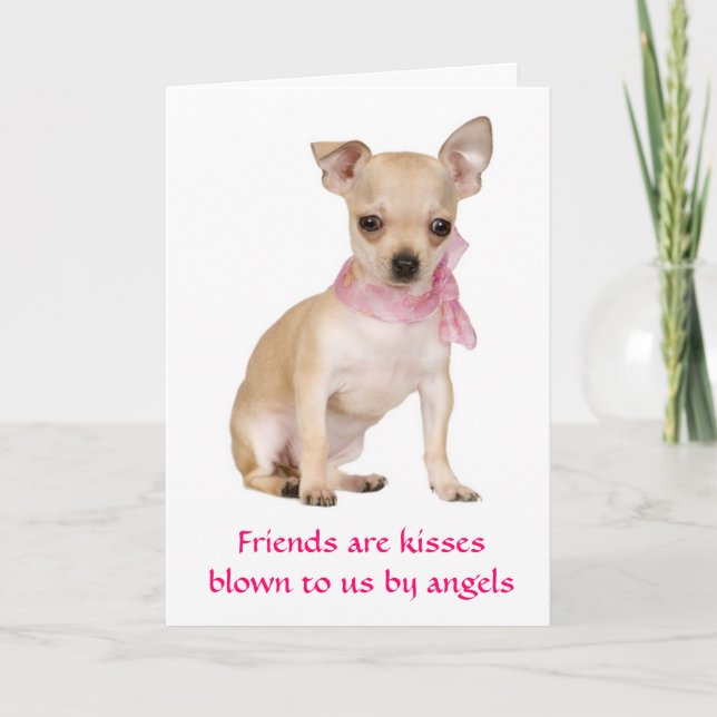 Freunde sind Angels Chihuahua Puppy Dog Card Karte (Vorderseite)