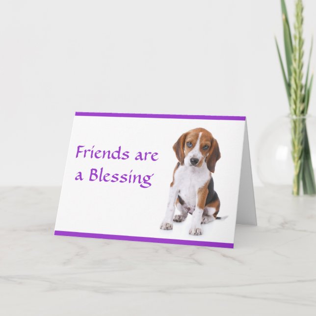 Freunde sind eine "Segen Beagle Puppy Dog Card" Karte (Vorderseite)