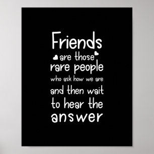 Freunde sind seltene Menschen Friendship Zitat Bla Poster