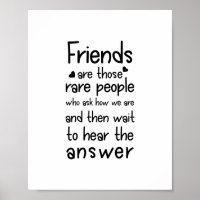Freunde sind seltene Menschen Friendship Zitat Bla