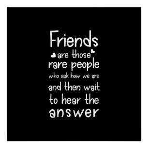 Freunde sind seltene Menschen Friendship Zitat Sch Poster