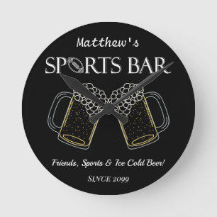 Freunde, Sport & Bier - Bar Wall Clock Runde Wanduhr