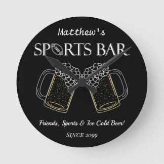 Freunde, Sport & Bier - Bar Wall Clock Runde Wanduhr