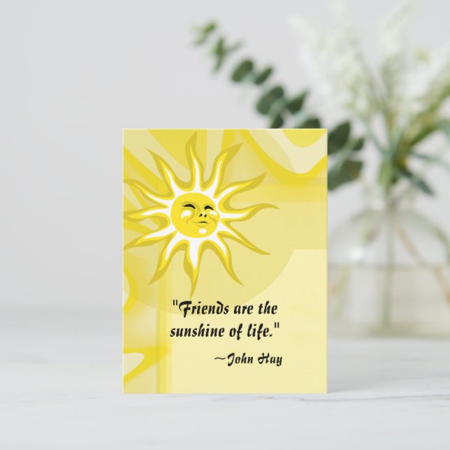 Freunde Sunshine Quote Custom Grußkarte Karte (Stehend Vorderseite)