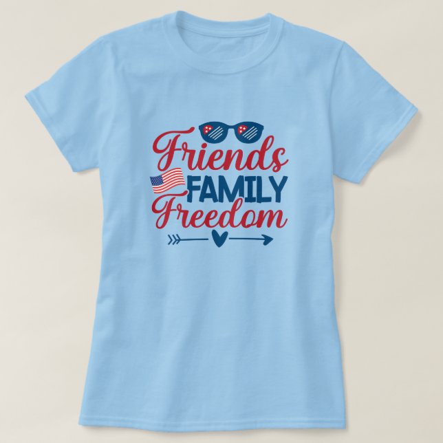 Freunde, T - Shirt für Familie und Freiheit (Design vorne)