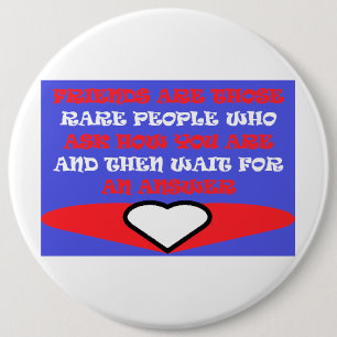 Freunde thematische Farben rot-weiß Design hat Hut Button