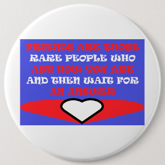 Freunde thematische Farben rot-weiß Design hat Hut Button