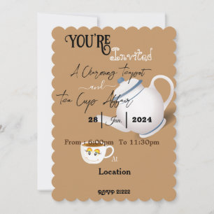 Freunde treffen sich Tee-Party Einladung