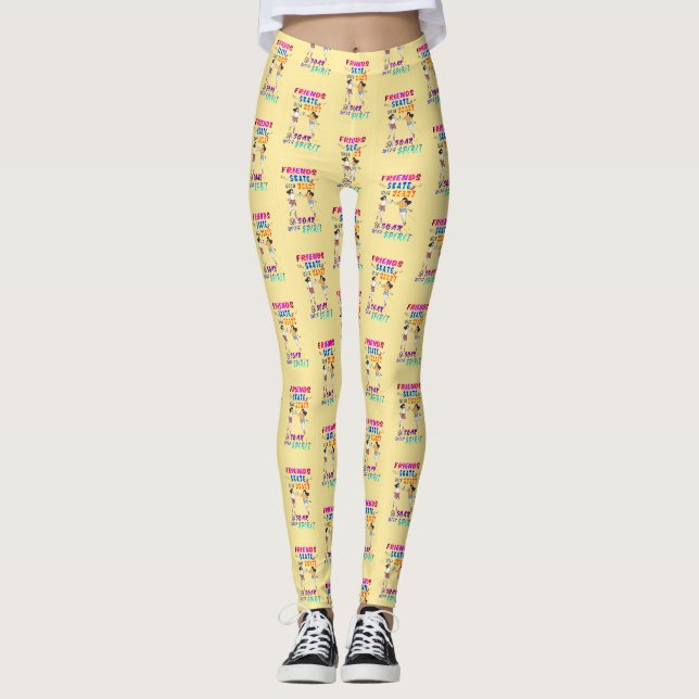 Freunde Tregging Skate Mit Herz Schweben Mit Geist Leggings (Vorderseite)