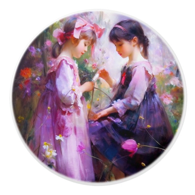 Freunde und Blume 2 Keramikknauf (Vorderseite)