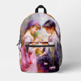 Freunde und Blume Bedruckter Rucksack