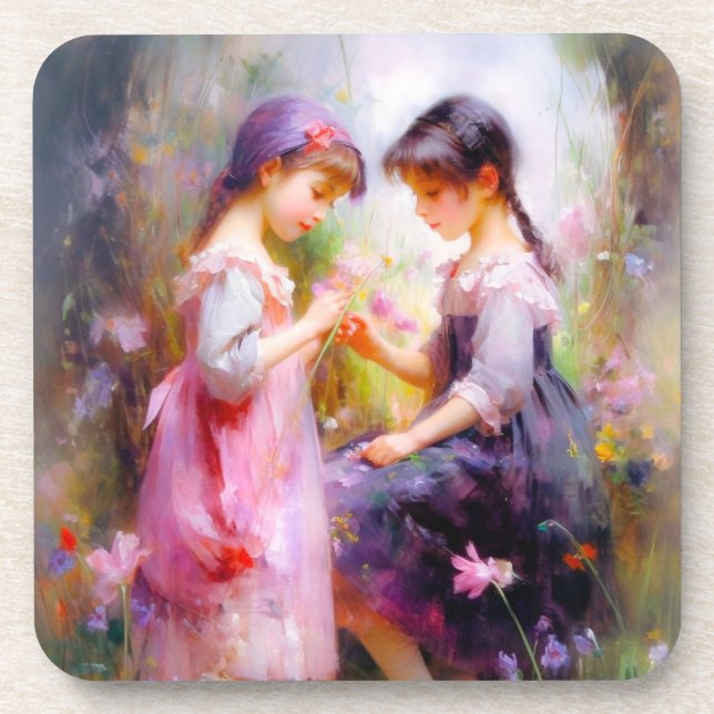 Freunde und Blume Getränkeuntersetzer (Vorderseite)