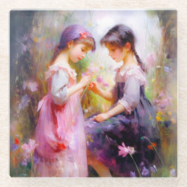 Freunde und Blume Glasuntersetzer