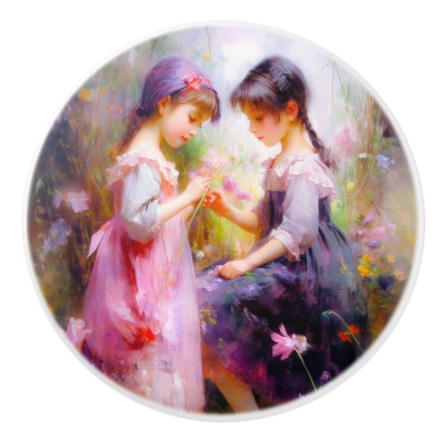 Freunde und Blume Keramikknauf (Vorderseite)