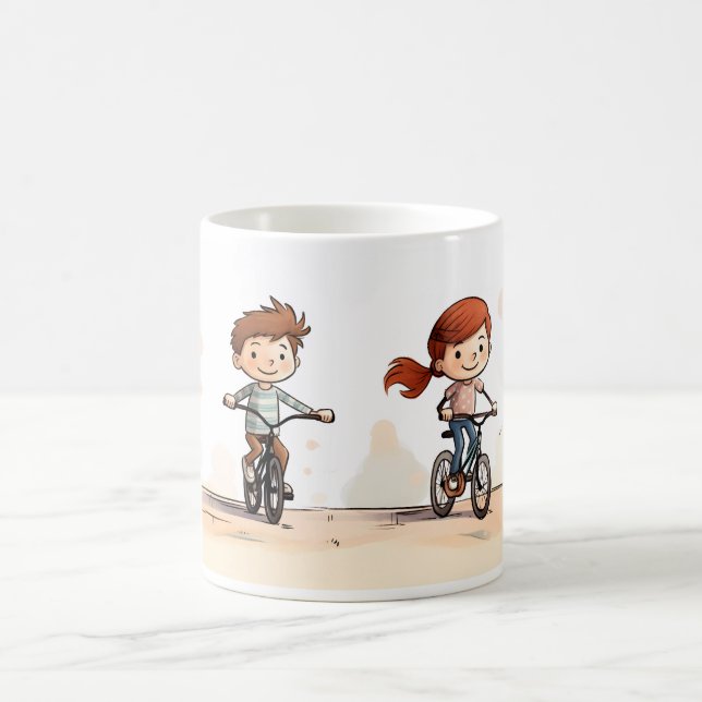 Freunde und Fahrrad Kaffeetasse (Mittel)