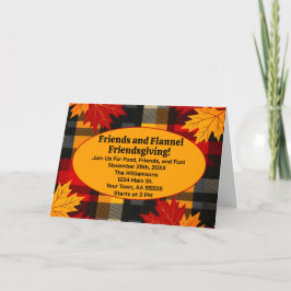Freunde und Flannel Friendsgiving Karierte Einladu Feiertagskarte