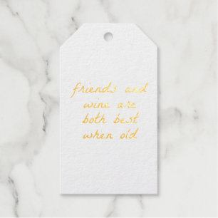 Freunde und Wein Geschenkanhänger