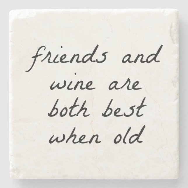Freunde Und Wein Marmorstein Untersetzer (Vorderseite)