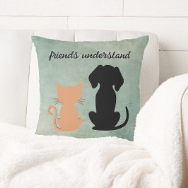 Freunde verstehen Hunde als Besties Kissen