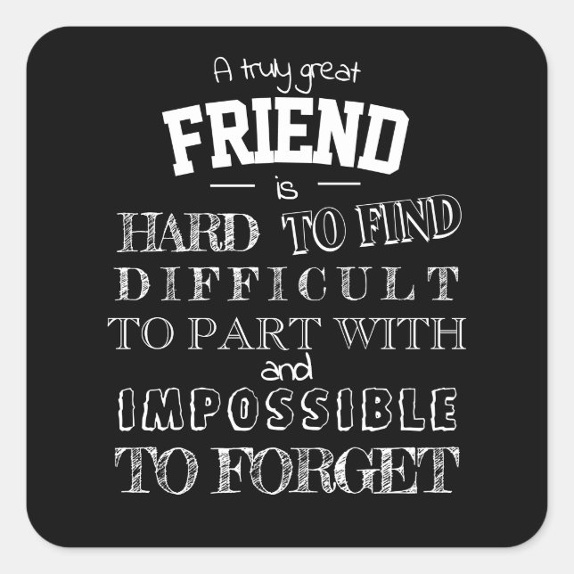 Freunde Vielen Dank Dankbarkeit Geschenkskript-bes Quadratischer Aufkleber (Vorderseite)